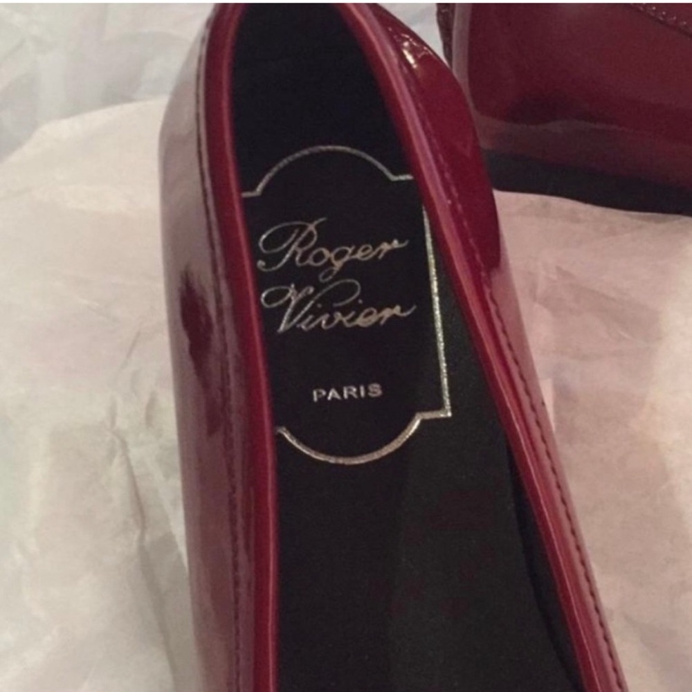 Roger Vivier Red Patent Leather Loafers - Picture 3 of 8